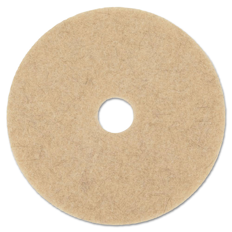 Natural Hog Hair Burnishing Floor Pads, 19" Diameter, Tan, 5/carton - BWK4019NHE