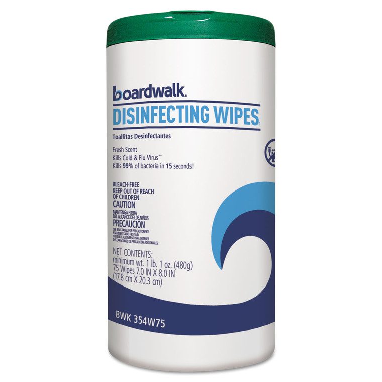 Disinfecting Wipes, 8 X 7, Fresh Scent, 75/canister, 6 Canisters/carton - BWK454W75