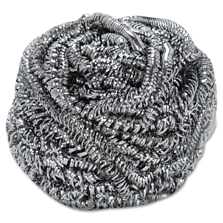 Stainless Steel Scrubber, Large Size, 2.5 X 2.75, Steel Gray, 12/carton - BWK50
