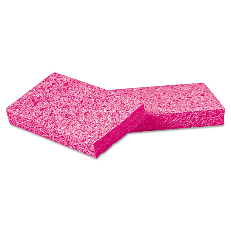 Small Cellulose Sponge, 3.6 X 6.5, 0.9" Thick, Pink, 2/pack, 24 Packs/carton - BWKCS1A