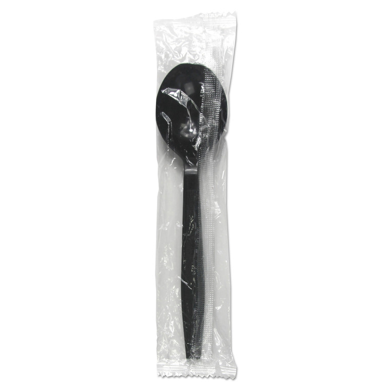 Heavyweight Wrapped Polypropylene Cutlery, Soup Spoon, Black, 1,000/carton - BWKSSHWPPBIW