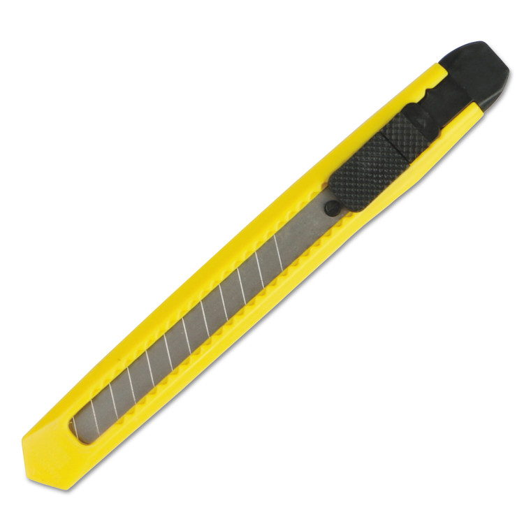 Snap Blade Knife, Retractable, Snap-Off, Straight-Edged, Yellow - BWKUKNIFE75