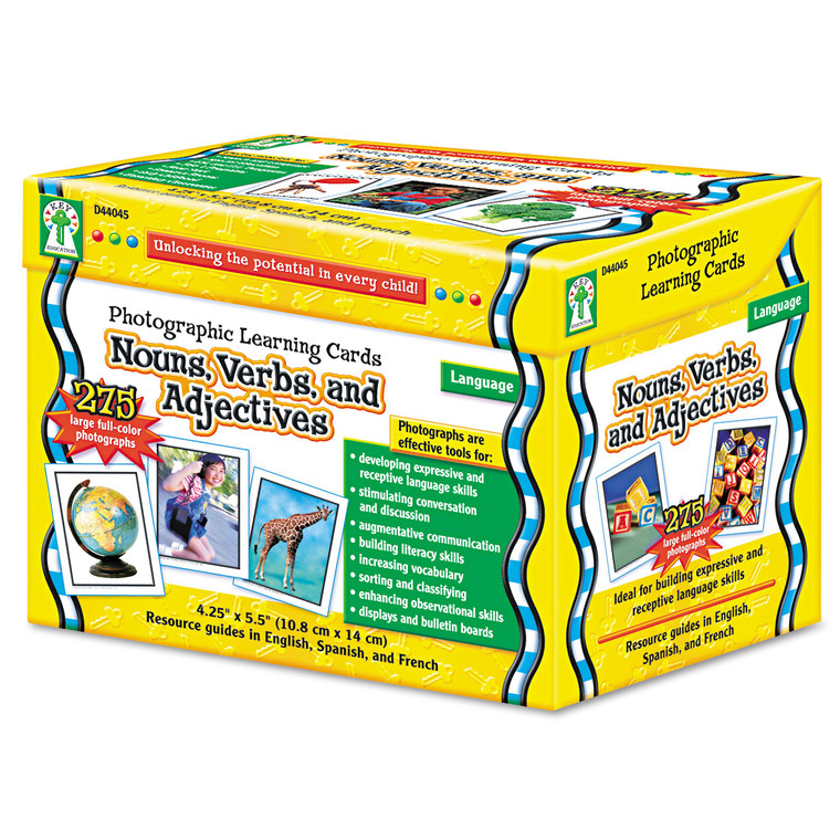 Photographic Learning Cards Boxed Set, Nouns/verbs/adjectives, Grades K To 5, 275 Cards/set - CDPD44045