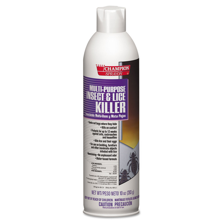 Champion Sprayon Multipurpose Insect And Lice Killer, 10 Oz, Can, 12/carton - CHP5106