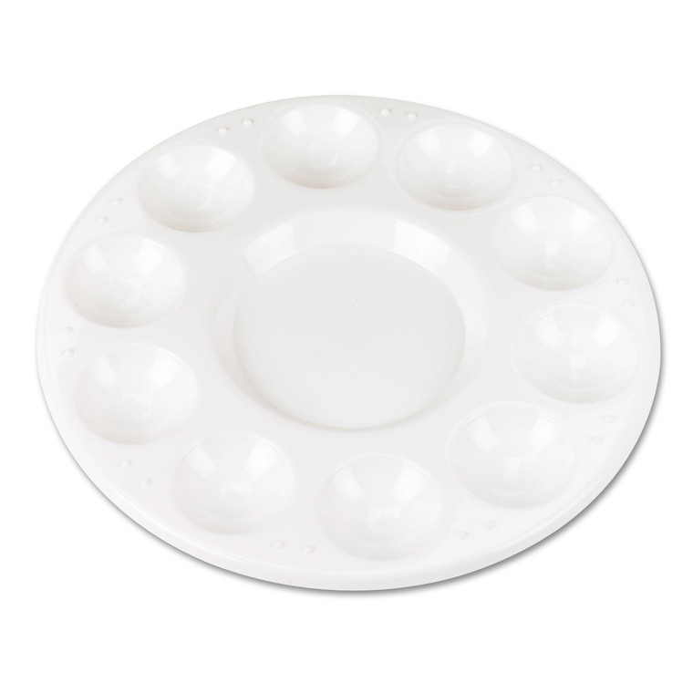 Round Plastic Paint Trays For Classroom, White, 10/pack - CKC5924