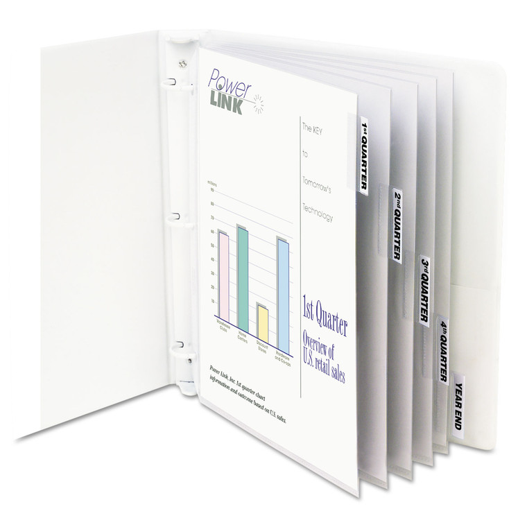Sheet Protectors With Index Tabs, Heavy, Clear Tabs, 2", 11 X 8 1/2, 5/st - CLI05557