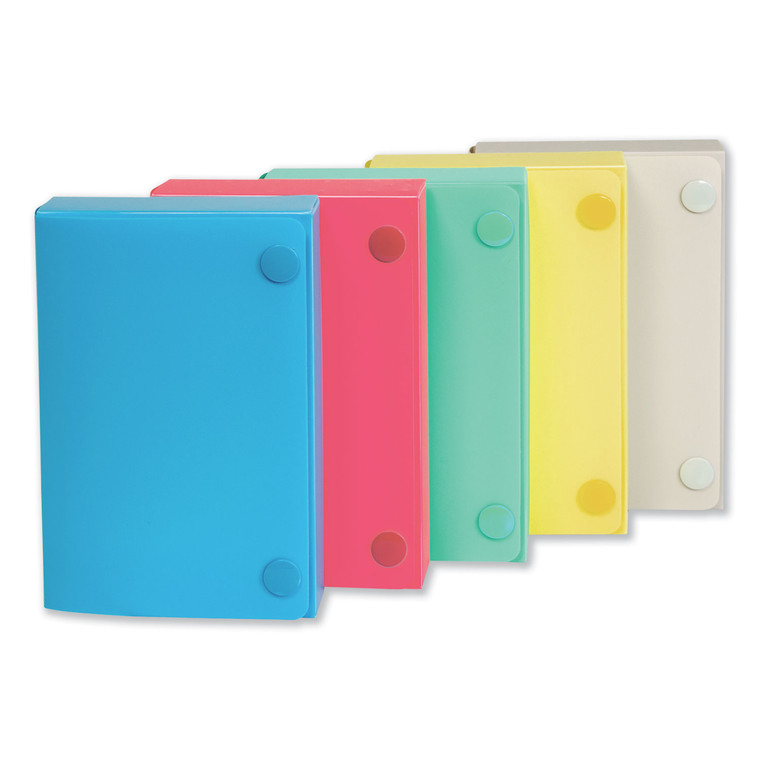 Index Card Case, Holds 100 3 X 5 Cards, 5.38 X 1.25 X 3.5, Polypropylene, Assorted Colors - CLI58335