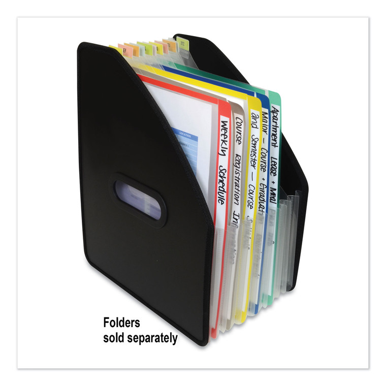 Vertical Expanding File, 10" Expansion, 13 Sections, 1/13-Cut Tab, Letter Size, Black - CLI58810