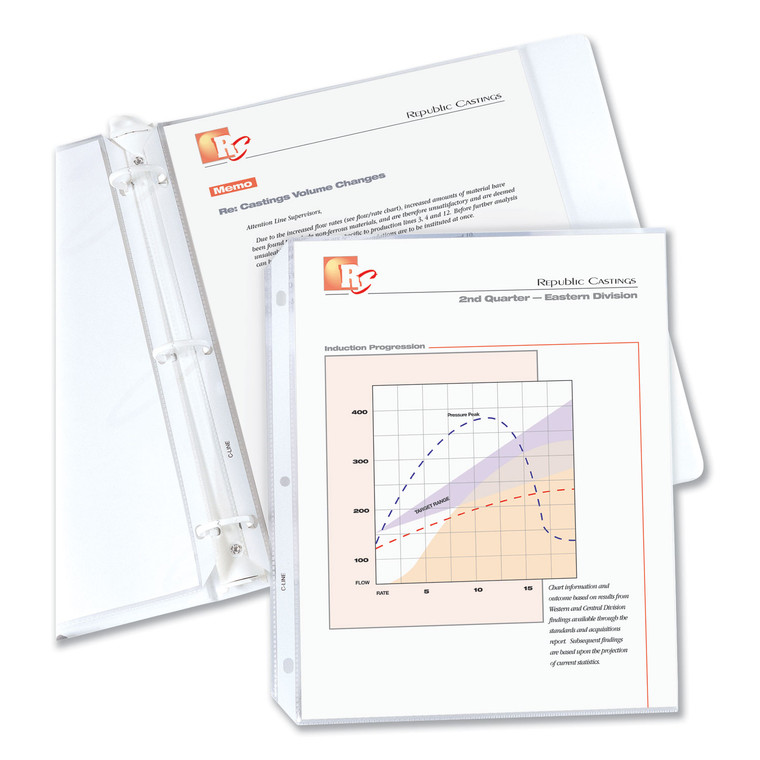 Standard Weight Polypropylene Sheet Protectors, Clear, 2", 11 X 8 1/2, 100/bx - CLI62027