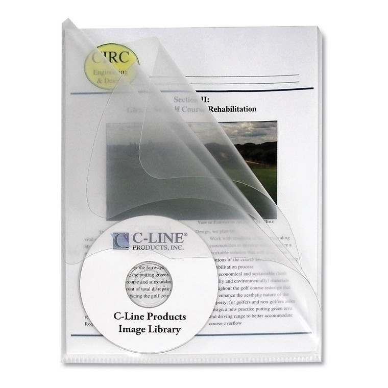 Multi-Section Project Folders W/ Clear Dividers, 3-Sections, 1/3-Cut Tab, Letter Size, Clear, 25/box - CLI62117