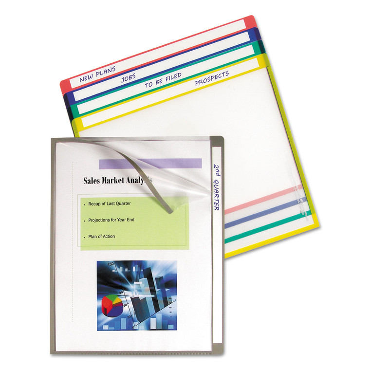 Write-On Project Folders, Straight Tab, Letter Size, Assorted Colors, 25/box - CLI62160