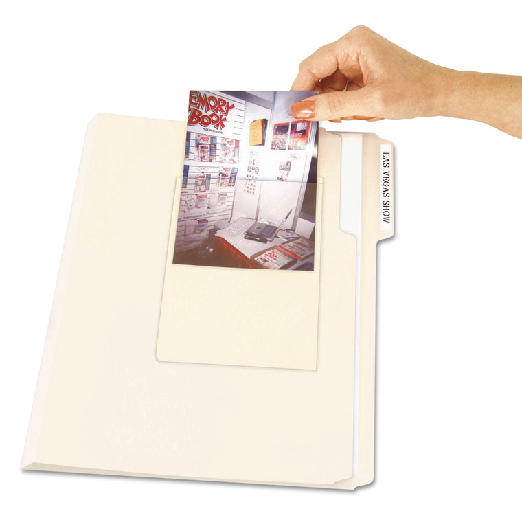 Peel And Stick Photo Holders, 4 3/8 X 6 1/2, Clear, 10/pack - CLI70346