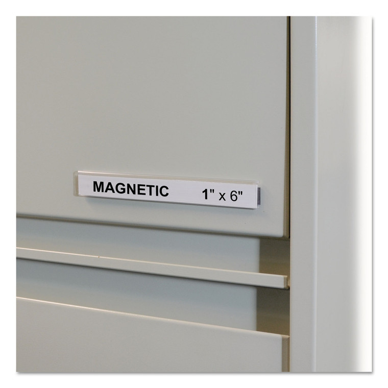 Hol-Dex Magnetic Shelf/bin Label Holders, Side Load, 1" X 6", Clear, 10/box - CLI87227