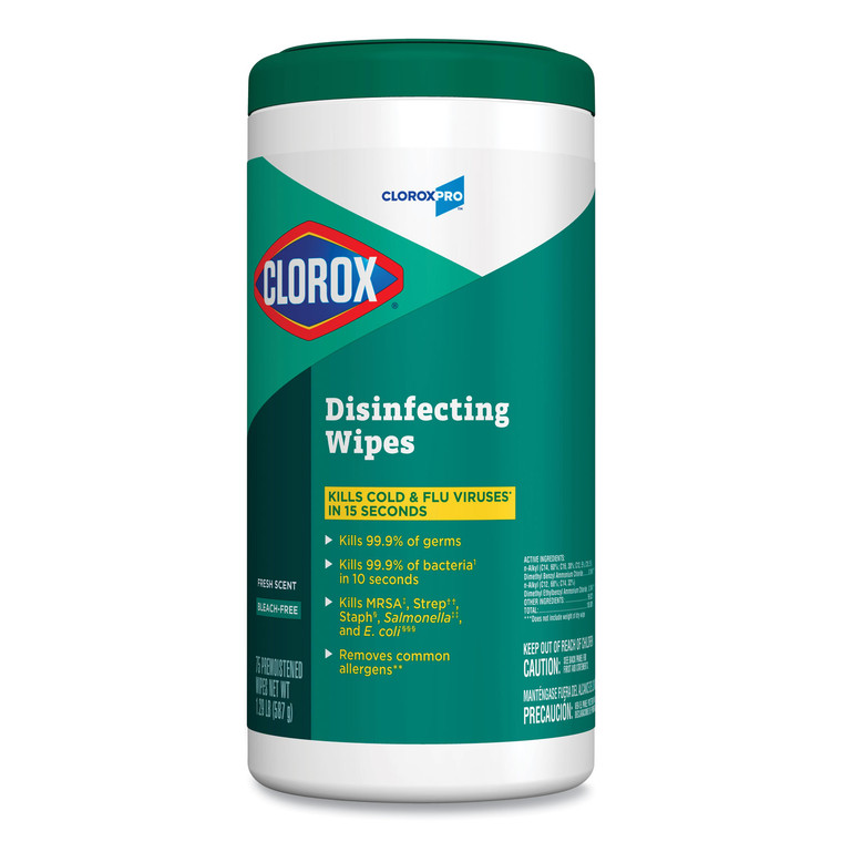 Disinfecting Wipes, 7 X 8, Fresh Scent, 75/canister - CLO15949EA