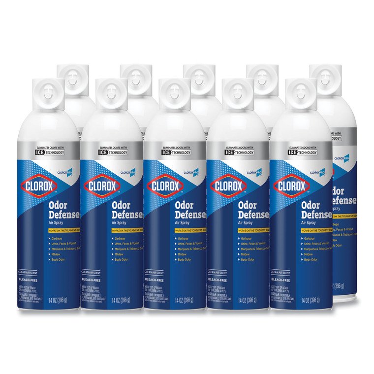 Commercial Solutions Odor Defense, Clean Air, 14 Oz Aerosol Spray, 12/carton - CLO31711