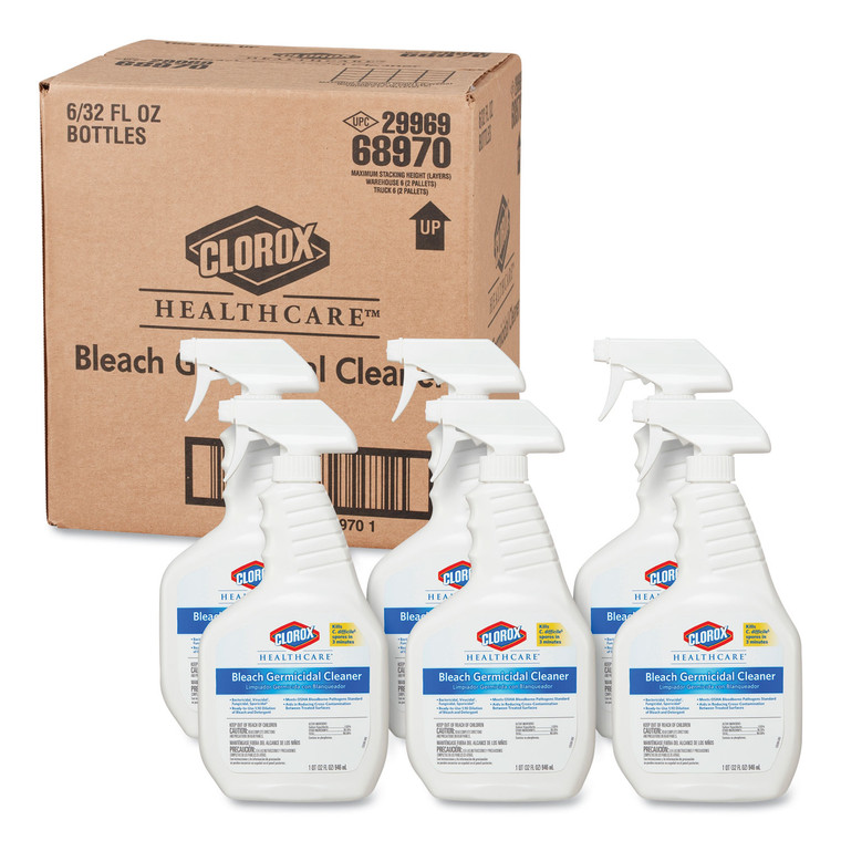 Bleach Germicidal Cleaner, 32 Oz Spray Bottle, 6/carton - CLO68970