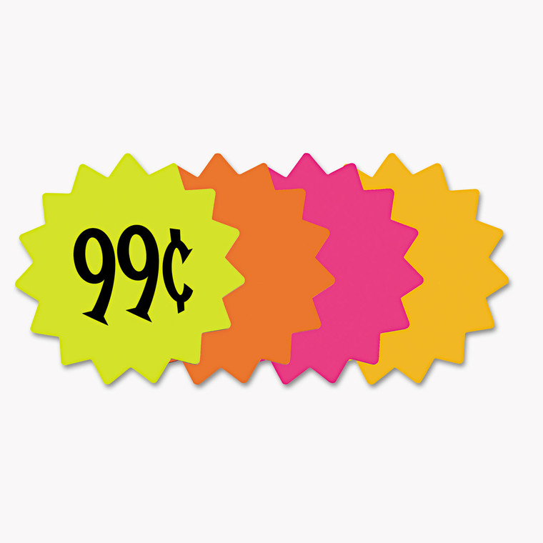 Die Cut Paper Signs, 4" Round, Assorted Colors, Pack Of 60 Each - COS090249