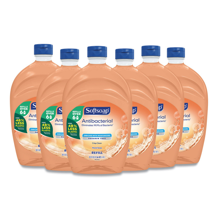 Antibacterial Liquid Hand Soap Refills, Fresh, 50 Oz, Orange, 6/carton - CPC46325