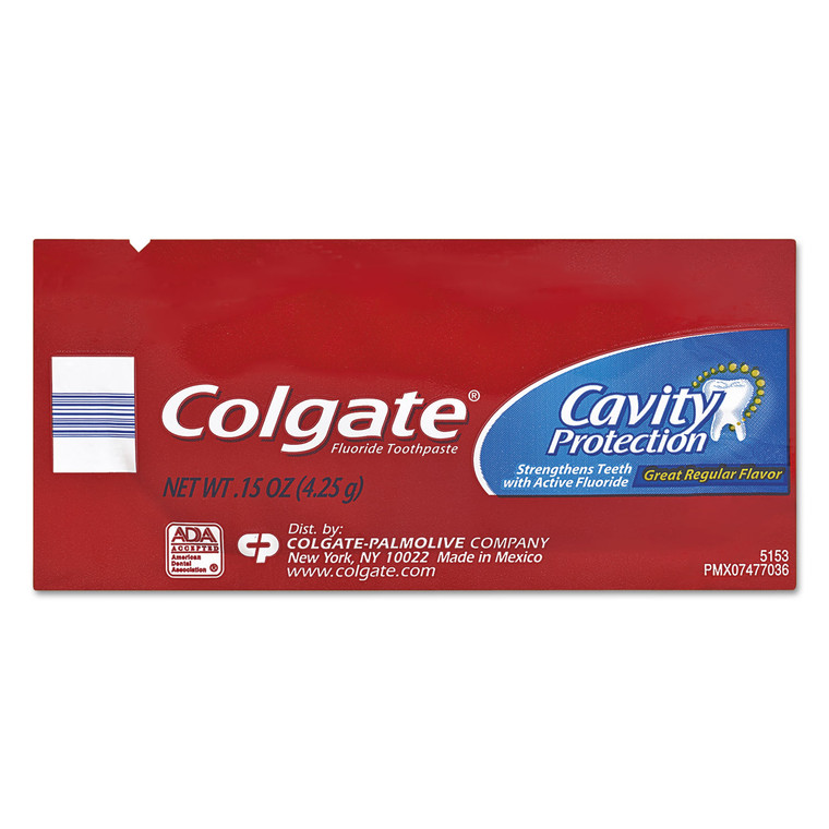 Cavity Protection Toothpaste, Regular Flavor, 0.15 Oz Sachet, 1,000/carton - CPC50130