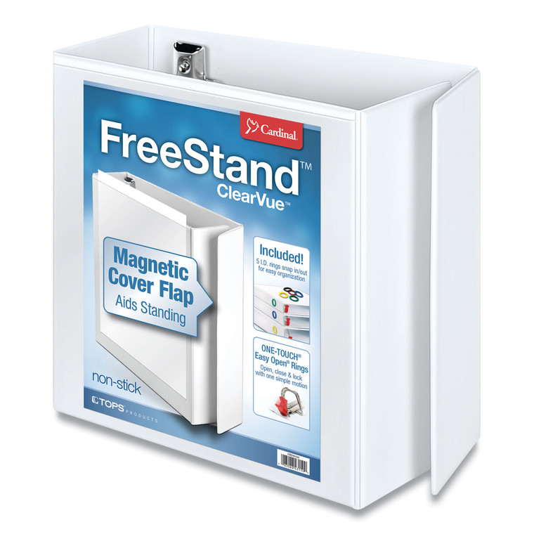 Freestand Easy Open Locking Slant-D Ring Binder, 3 Rings, 5" Capacity, 11 X 8.5, White - CRD43150