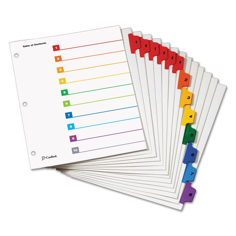 Onestep Printable Table Of Contents And Dividers, 8-Tab, 1 To 8, 11 X 8.5, White, 6 Sets - CRD60828