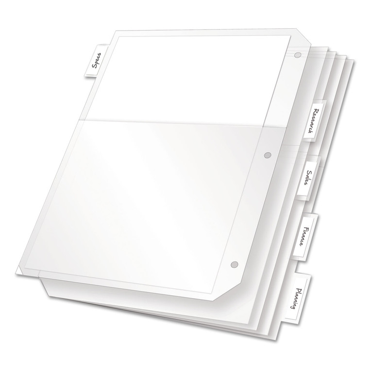 Poly Ring Binder Pockets, 11 X 8.5, Clear, 5/pack - CRD84010