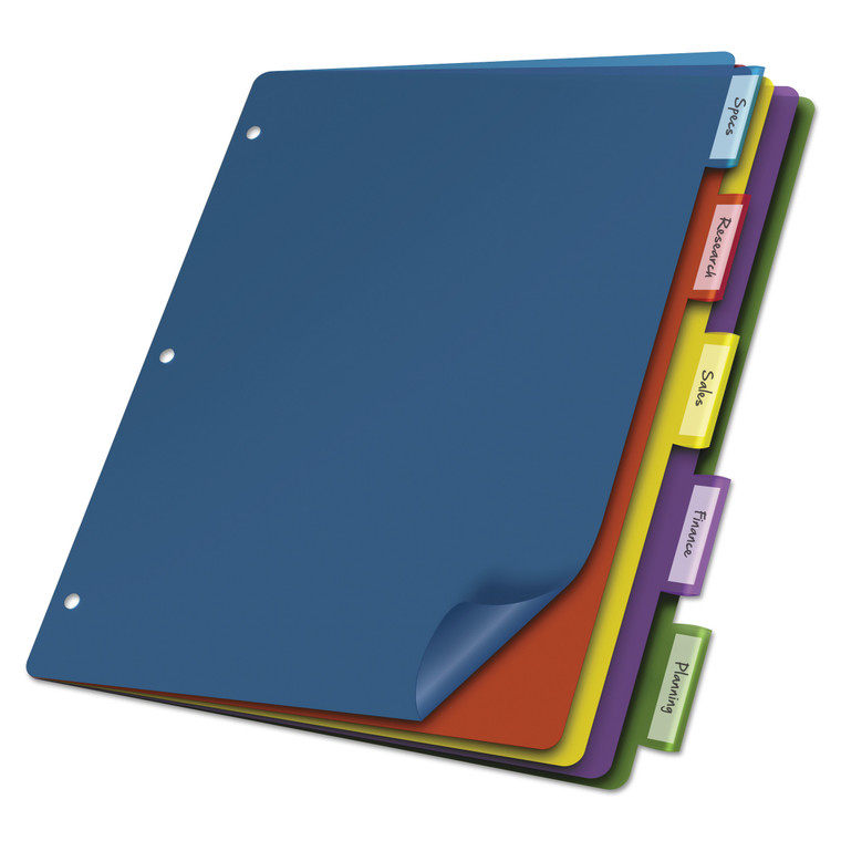 Poly Index Dividers, 5-Tab, 11 X 8.5, Assorted, 4 Sets - CRD84018