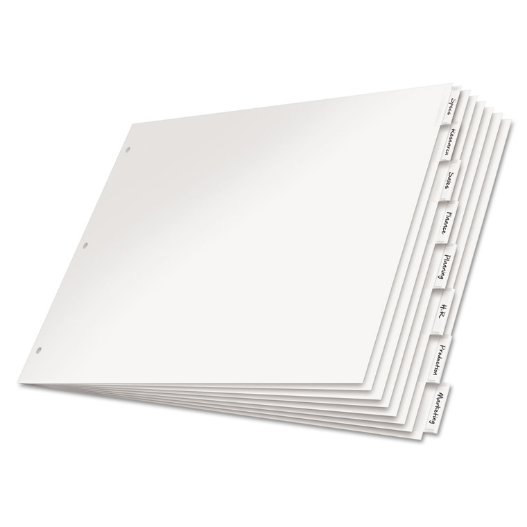 Paper Insertable Dividers, 8-Tab, 11 X 17, White, 1 Set - CRD84815