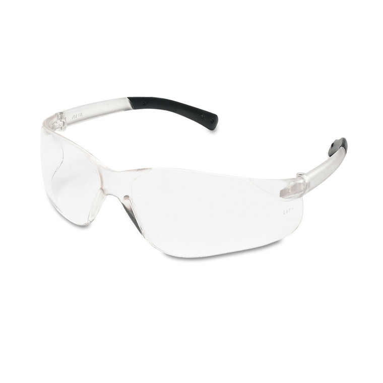 Bearkat Safety Glasses, Wraparound, Black Frame/clear Lens, 12/box - CRWBK110BX