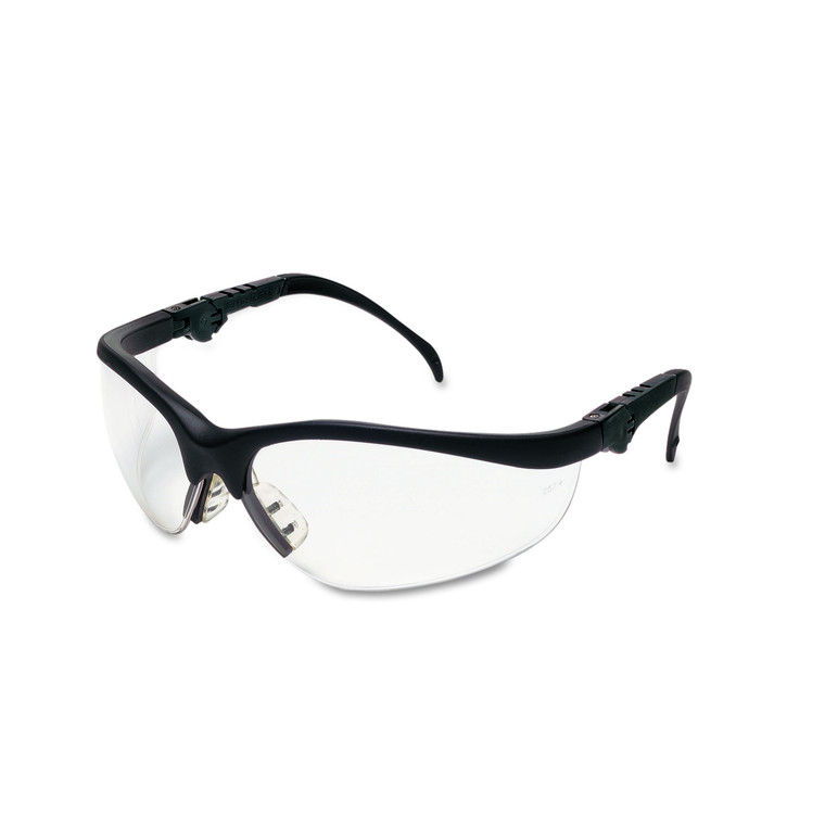 Klondike Plus Safety Glasses, Black Frame, Clear Lens - CRWKD310