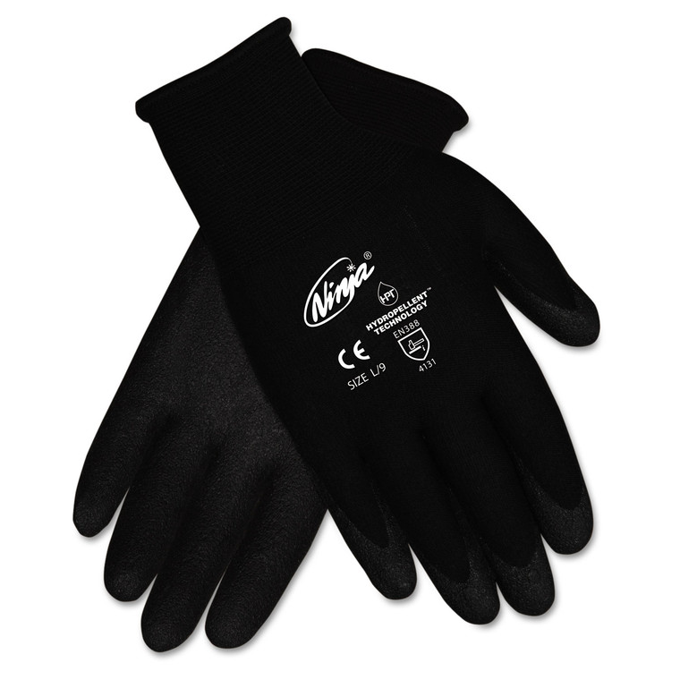 Ninja Hpt Pvc Coated Nylon Gloves, Large, Black, Pair - CRWN9699LPK