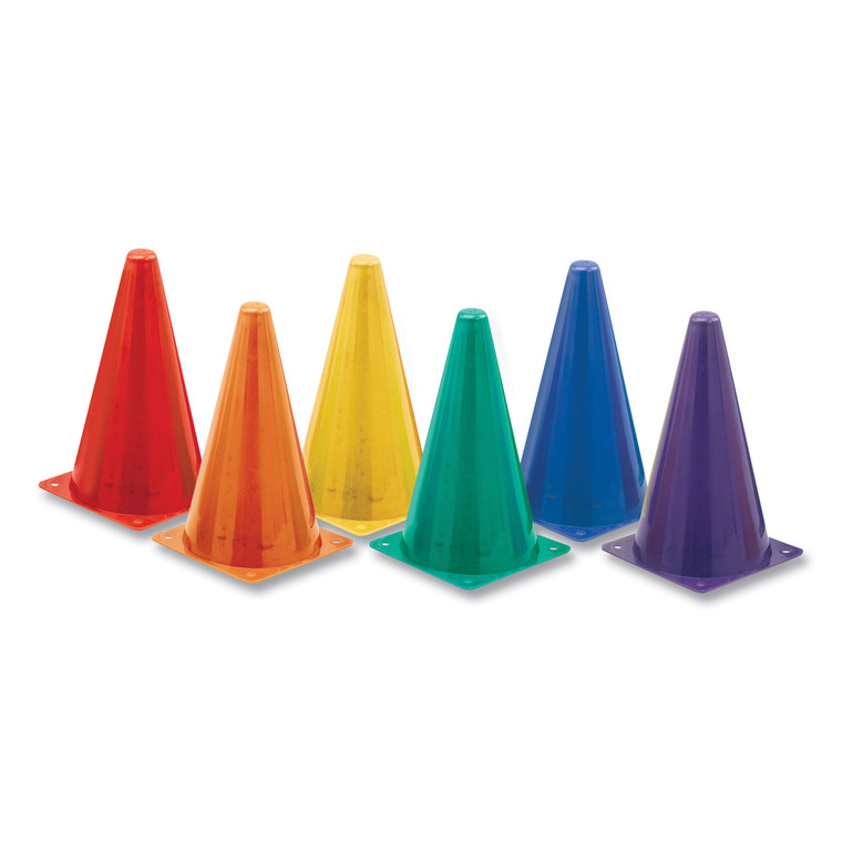 Indoor/outdoor High Visibility Plastic Cone Set, Assorted Colors, 6/box - CSITC9SET