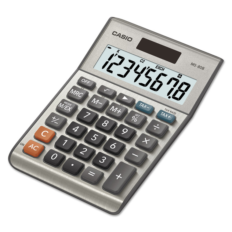 Ms-80b Tax And Currency Calculator, 8-Digit Lcd - CSOMS80B