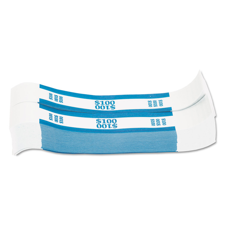Currency Straps, Blue, $100 In Dollar Bills, 1000 Bands/pack - CTX400100