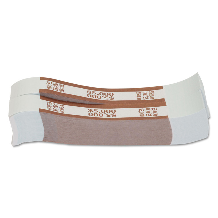 Currency Straps, Brown, $5,000 In $50 Bills, 1000 Bands/pack - CTX405000