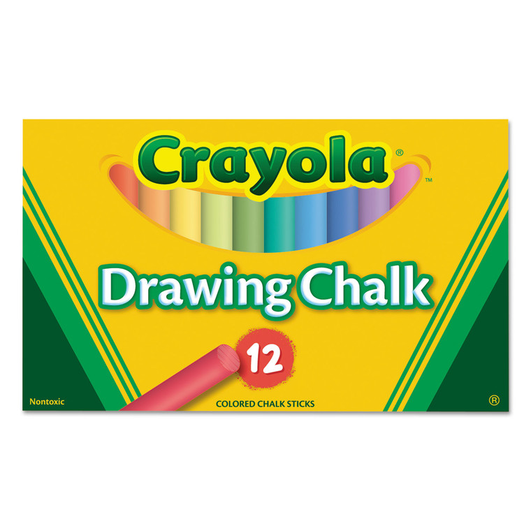 Colored Drawing Chalk, 12 Assorted Colors 12 Sticks/set - CYO510403