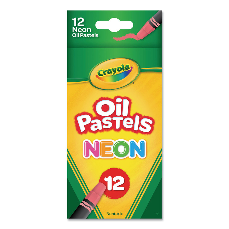 Neon Oil Pastels, 12 Assorted Colors, 12/pack - CYO524613