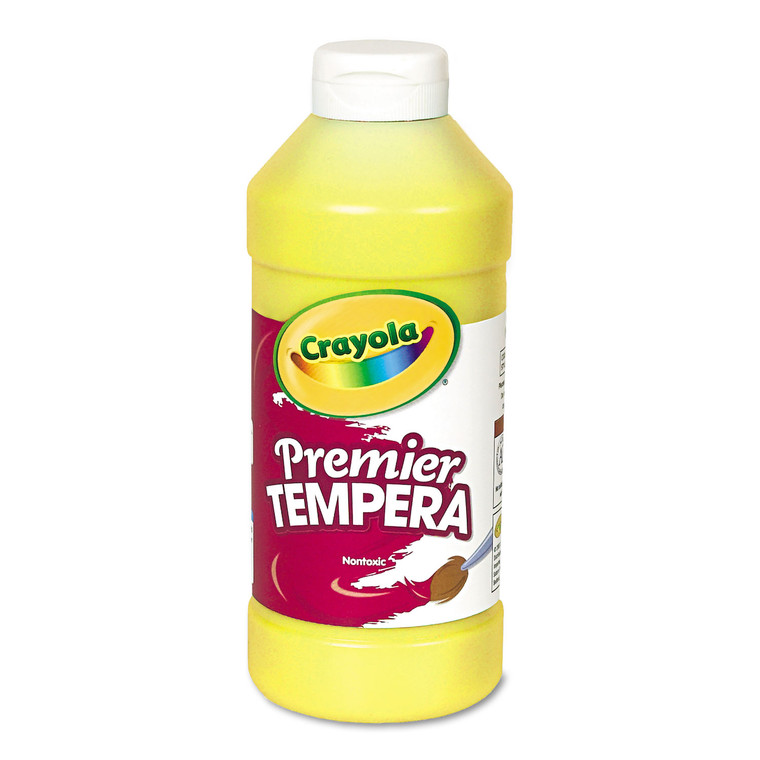 Premier Tempera Paint, Yellow, 16 Oz Bottle - CYO541216034