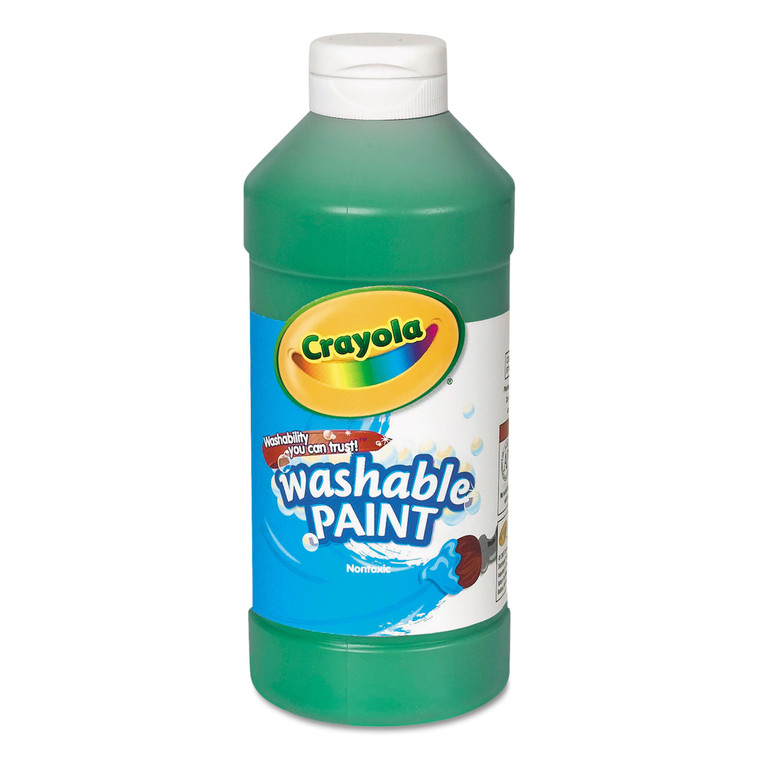 Washable Paint, Green, 16 Oz Bottle - CYO542016044