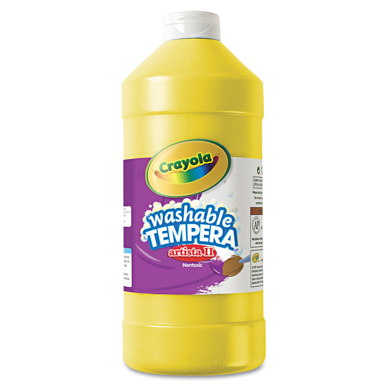 Artista Ii Washable Tempera Paint, Yellow, 32 Oz Bottle - CYO543132034