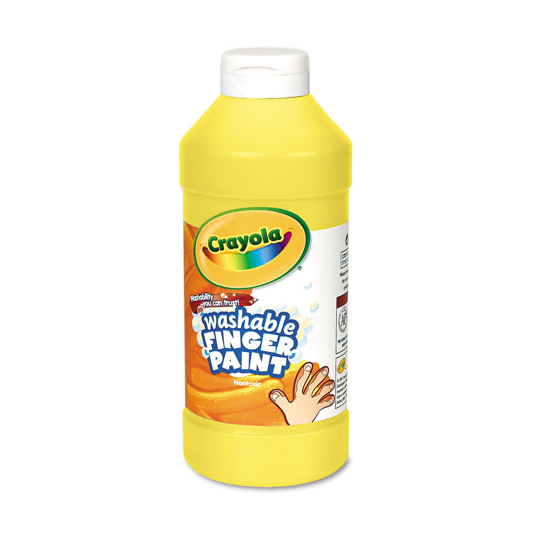 Washable Fingerpaint, Yellow, 16 Oz Bottle - CYO551316034