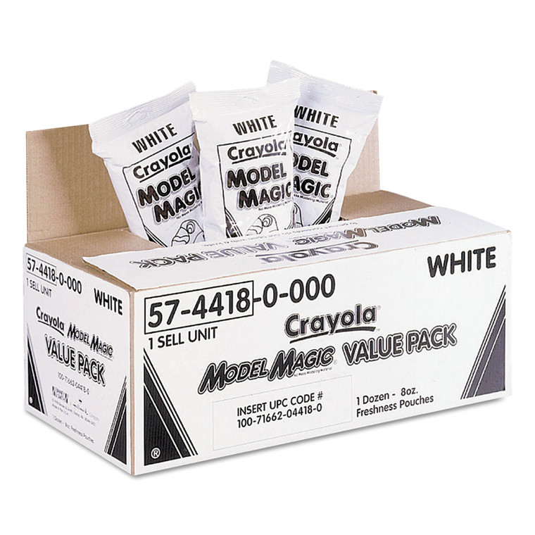 Model Magic Modeling Compound, 8 Oz Packs, 12 Packs, White, 6 Lbs - CYO574418