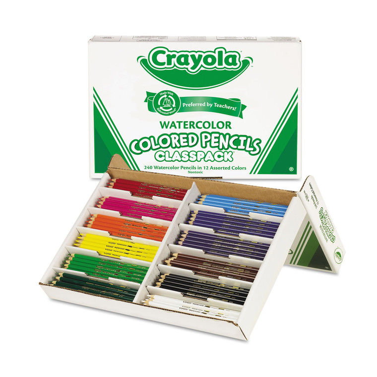 Watercolor Pencil Classpack Set, 3.3 Mm, 2b (#1), Assorted Lead/barrel Colors, 240/pack - CYO684240