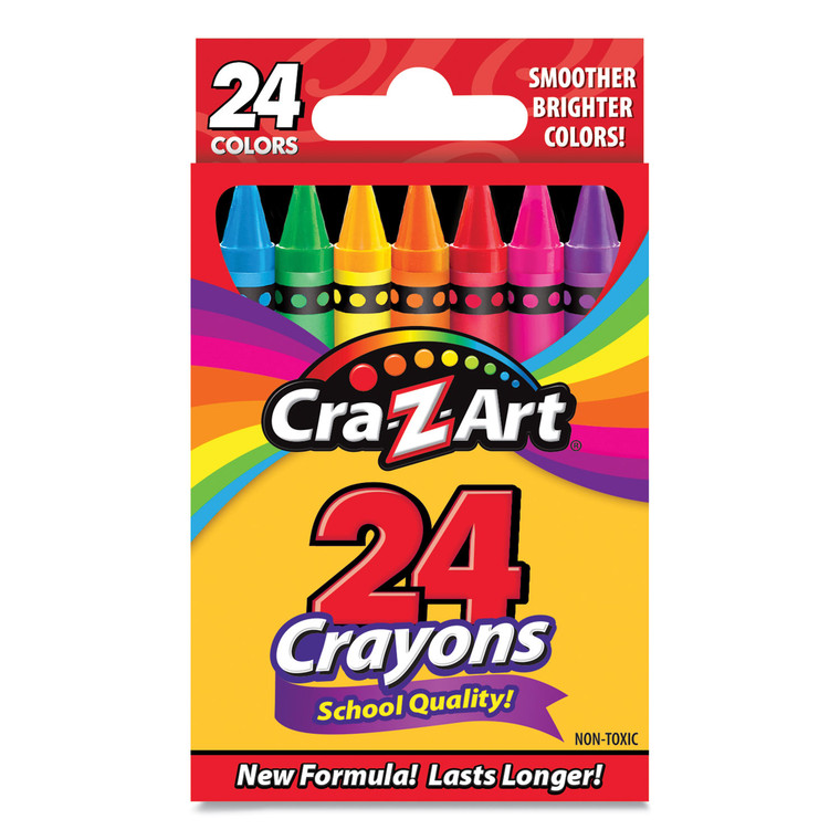 School Quality Crayon, Assorted Colors, 24/box - CZA1020148