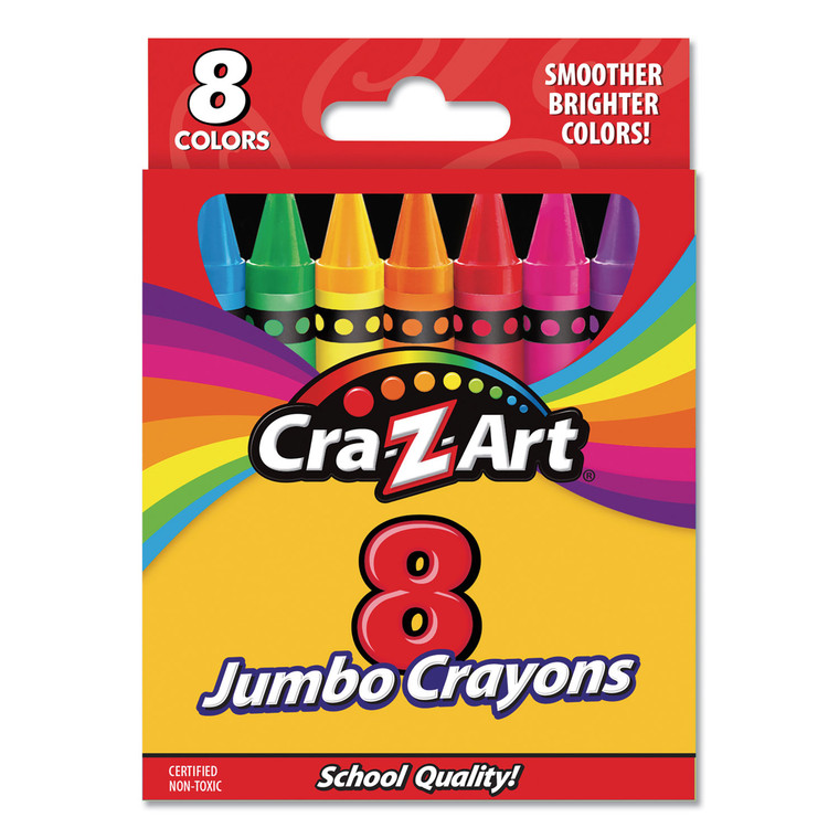 Jumbo Crayons, 8 Assorted Colors, 8/pack - CZA10203WM48