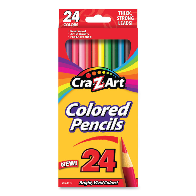 Colored Pencils, 24 Assorted Lead/barrel Colors, 24/set - CZA10403WM40