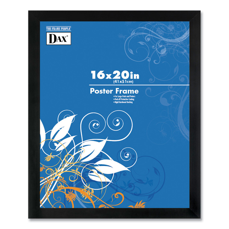 Flat Face Wood Poster Frame, Clear Plastic Window, 16 X 20, Black Border - DAX2860V2X