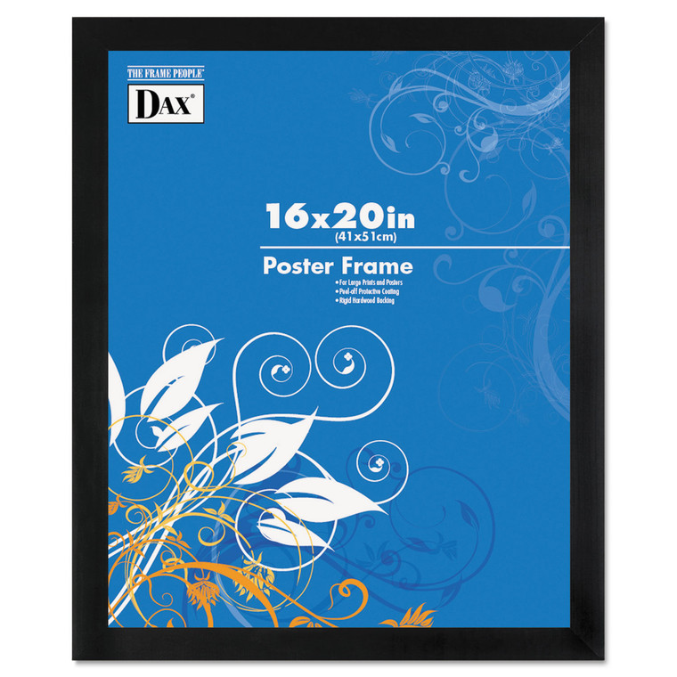 Black Solid Wood Poster Frames With Plastic Window, Wide Profile, 16 X 20 - DAX2863V2X