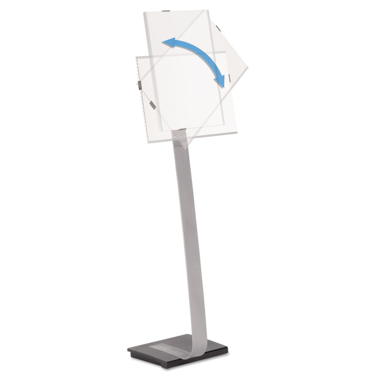 Info Sign Duo Floor Stand, Tabloid-Size Inserts, 15 X 50, Clear - DBL481523