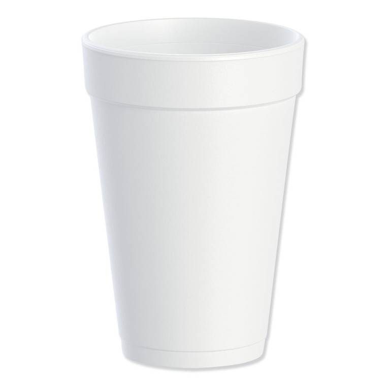 Foam Drink Cups, 16 Oz, White, 25/bag, 40 Bags/carton - DCC16J16